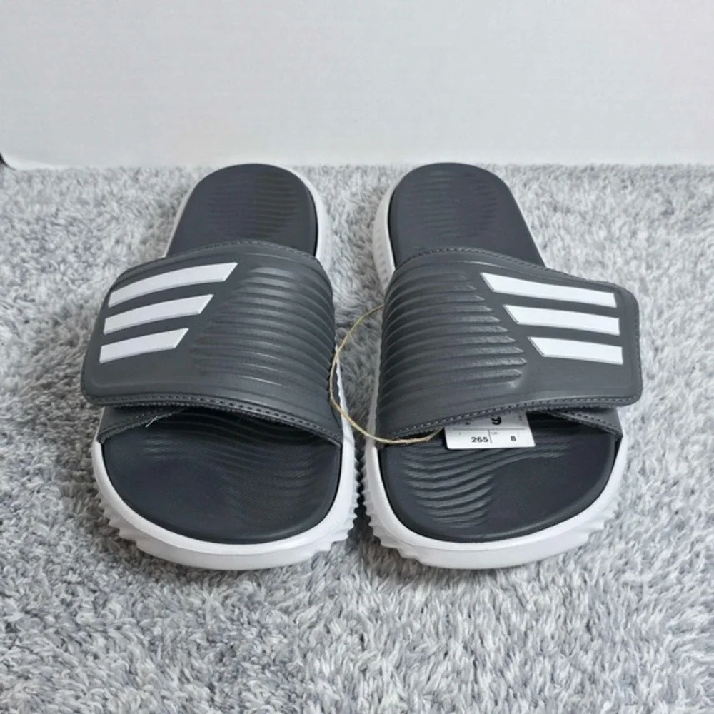 Adidas Men's Alpharesponse Slides 2.0 Grey White Size Mens 8 Womens 9 JP5398 NEW